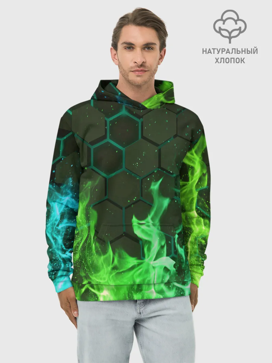 Худи мужской база хлопок / Fire