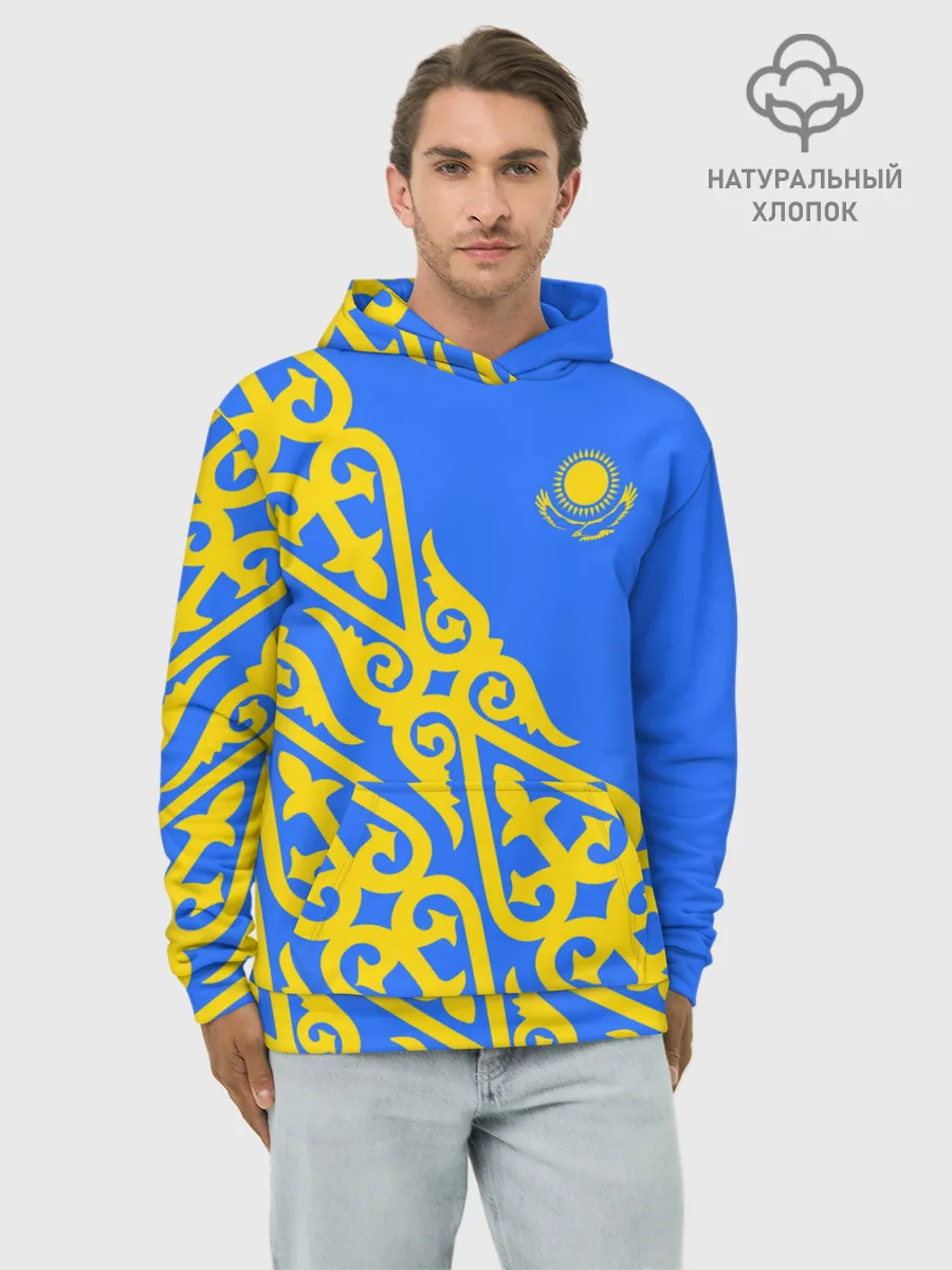 Худи мужской база хлопок / Форма Казахстан