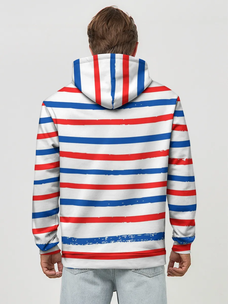 Худи мужской база хлопок / Морская полоска