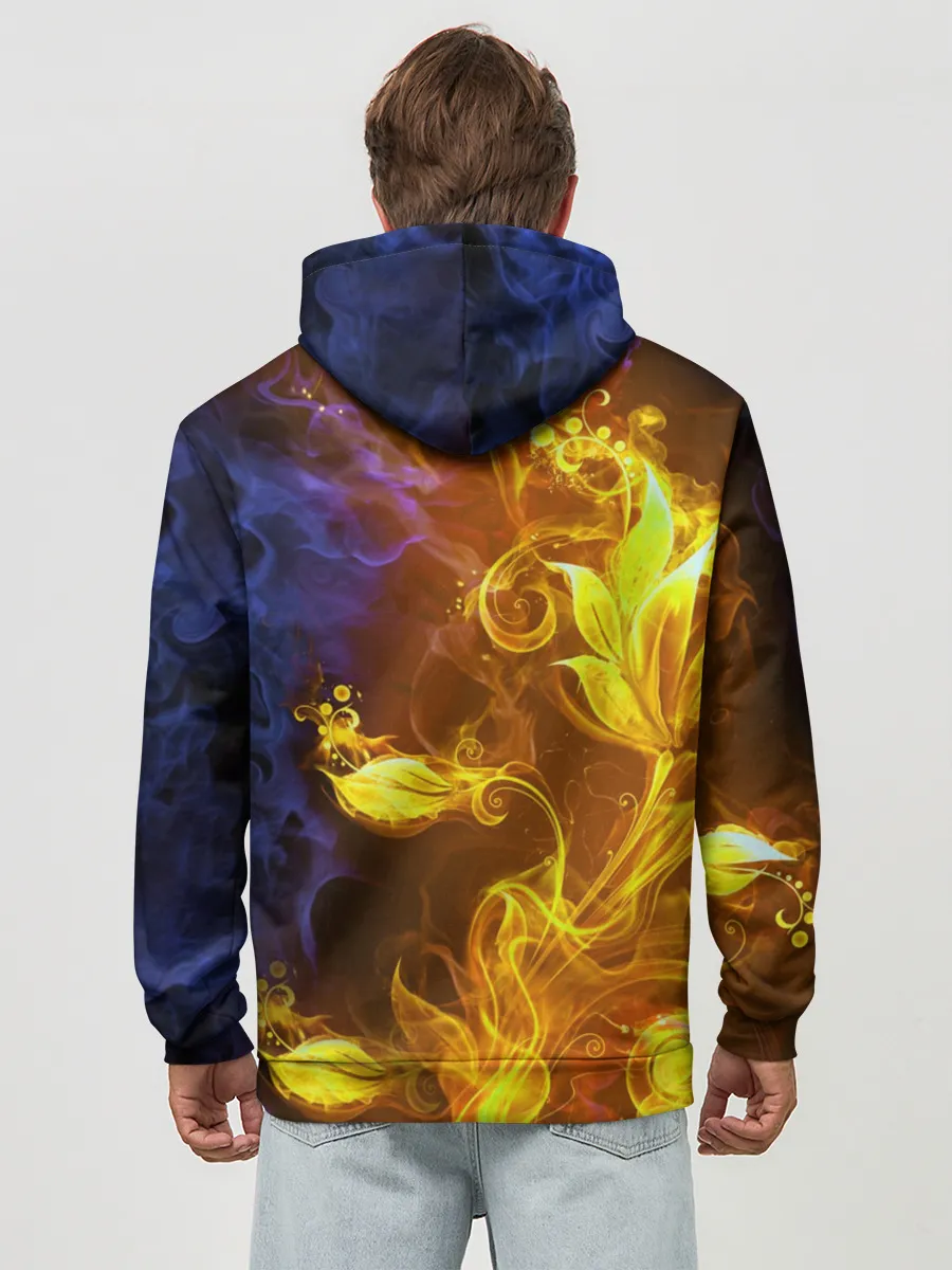 Худи мужской база хлопок / Огненный цветок