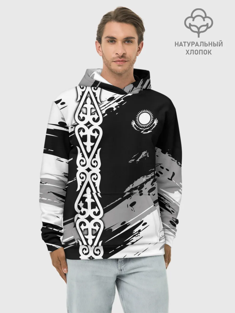 Худи мужской база хлопок / Форма Казахстан