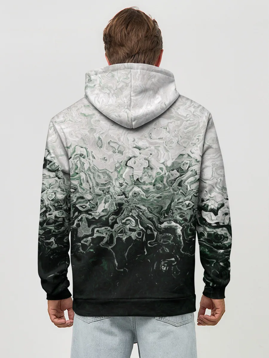 Худи мужской база хлопок / Разводы жидкость абстракция