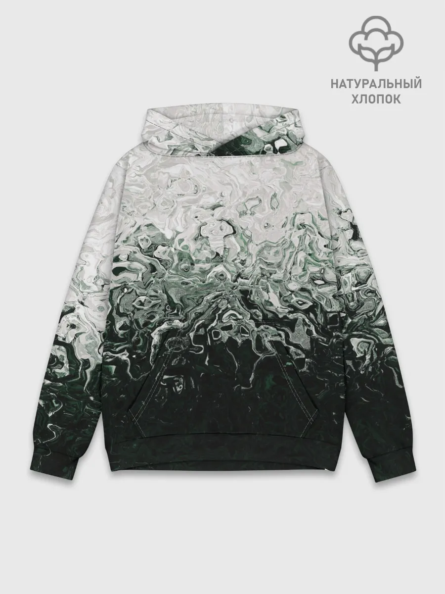 Худи мужской база хлопок / Разводы жидкость абстракция