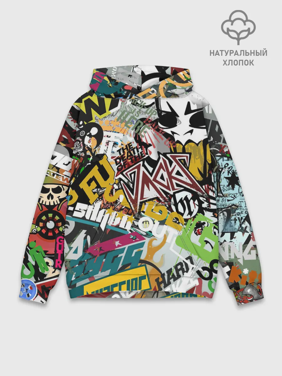 Худи мужской база хлопок / Стикеры