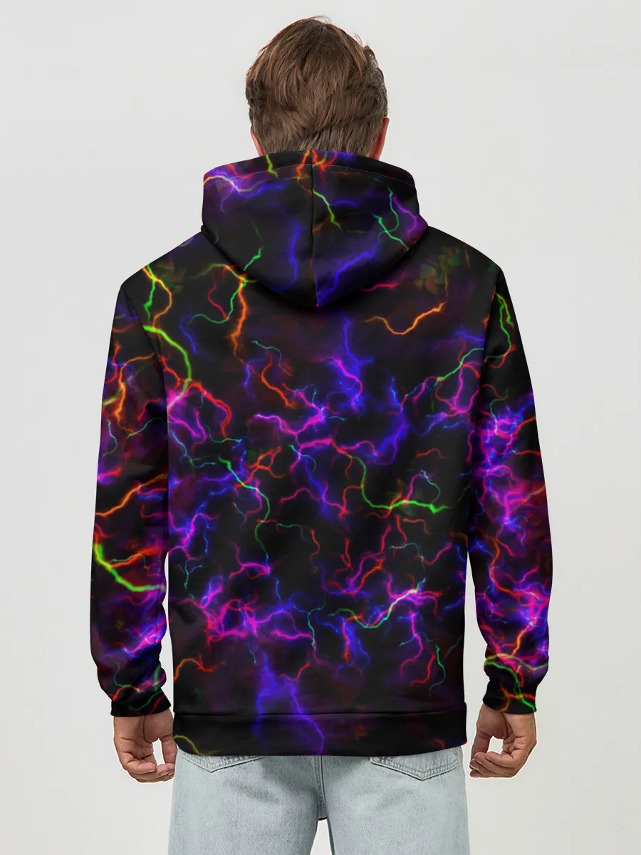 Худи мужской база хлопок / Ночное Грозовое Небо