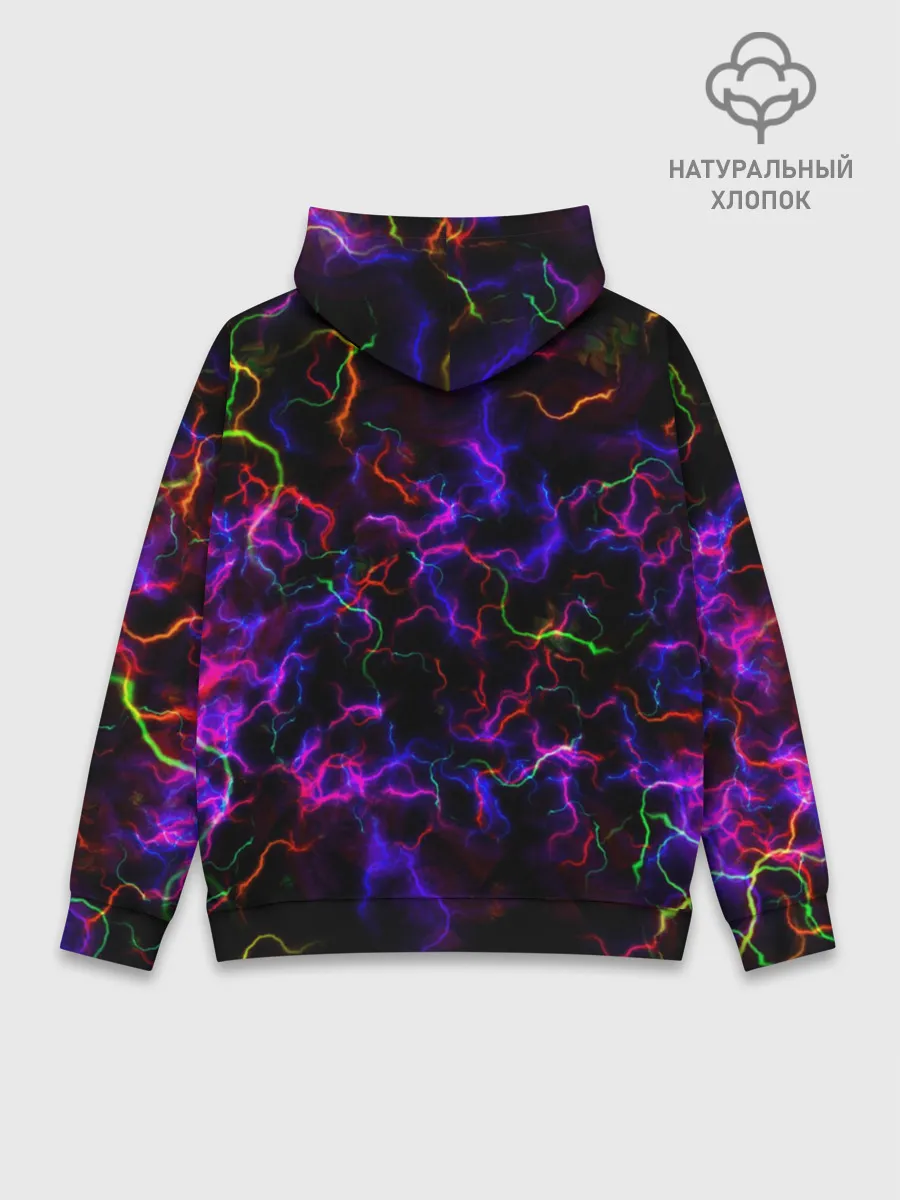 Худи мужской база хлопок / Ночное Грозовое Небо