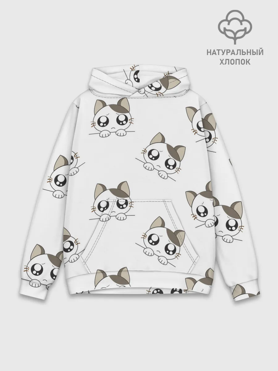 Худи мужской база хлопок / Котята