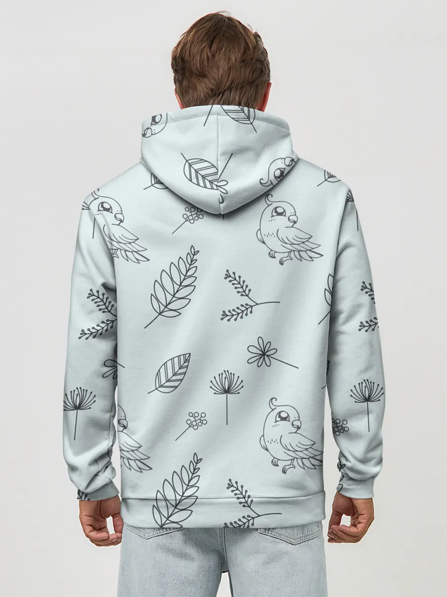 Худи мужской база хлопок / Милые птички