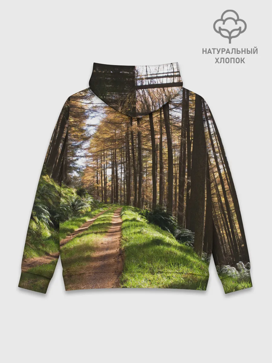 Худи мужской база хлопок / Лес мой храм