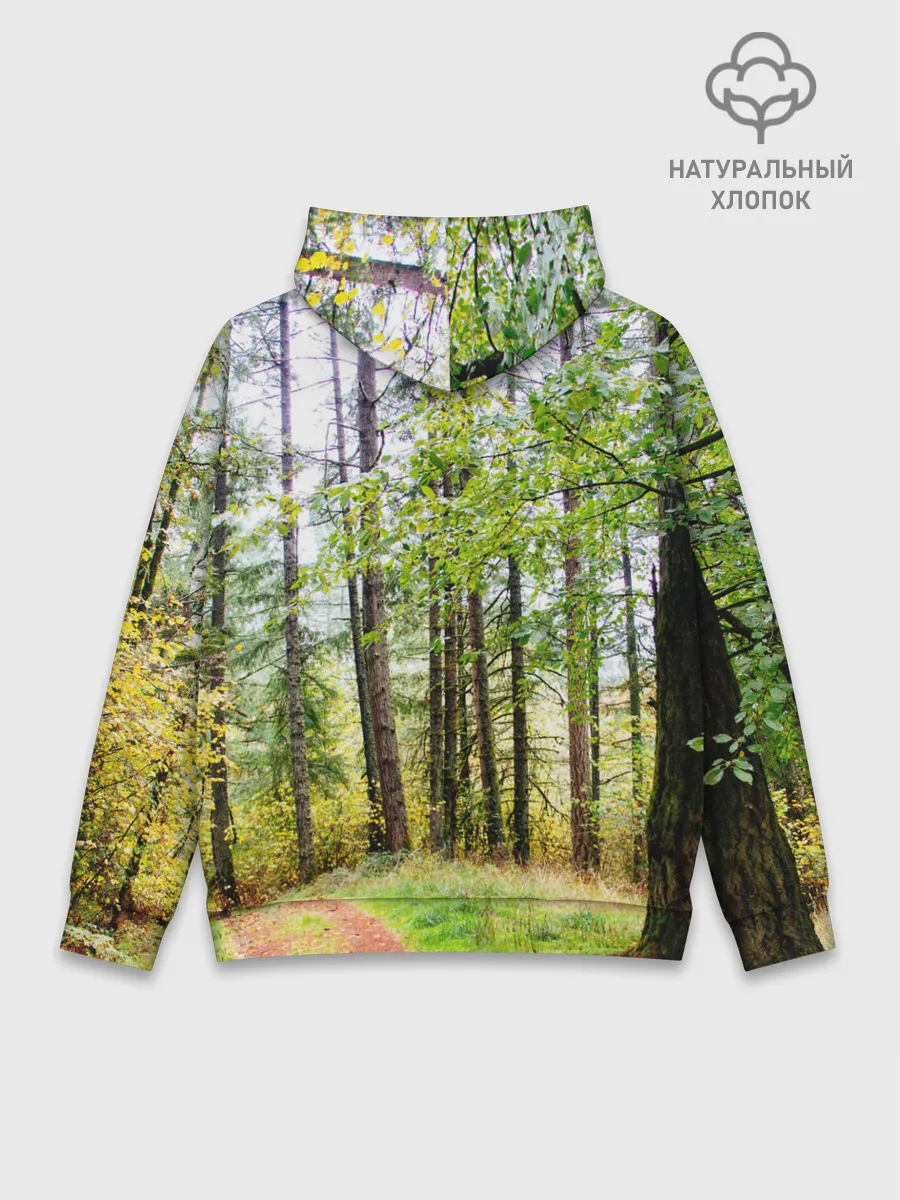 Худи мужской база хлопок / Лес мой храм