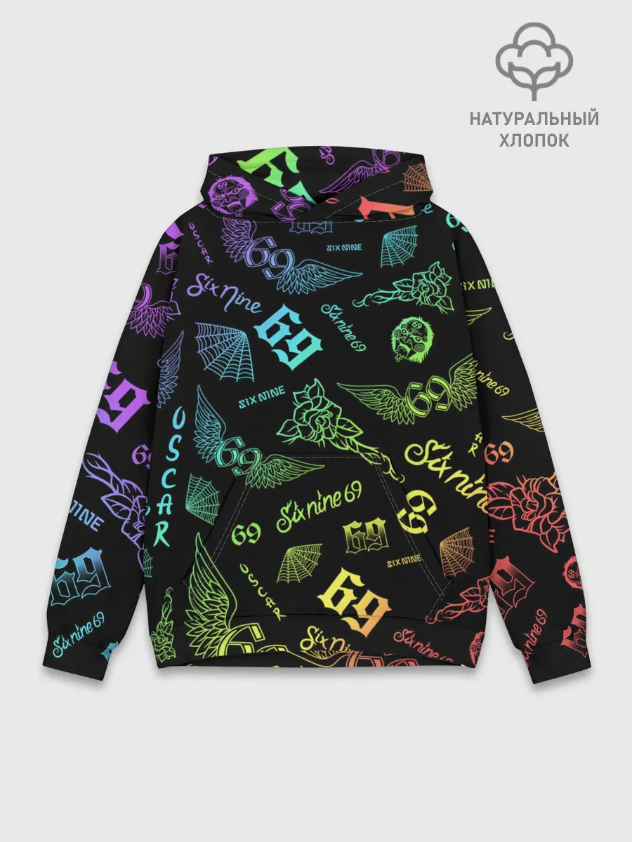 Худи мужской база хлопок / 6IX9INE
