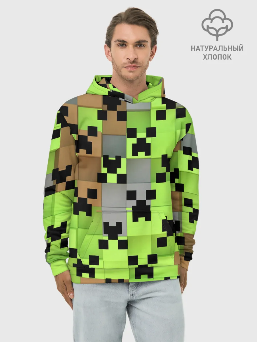 Худи мужской база хлопок / Minecraft.
