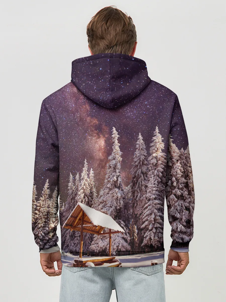 Худи мужской база хлопок / Лес мой храм