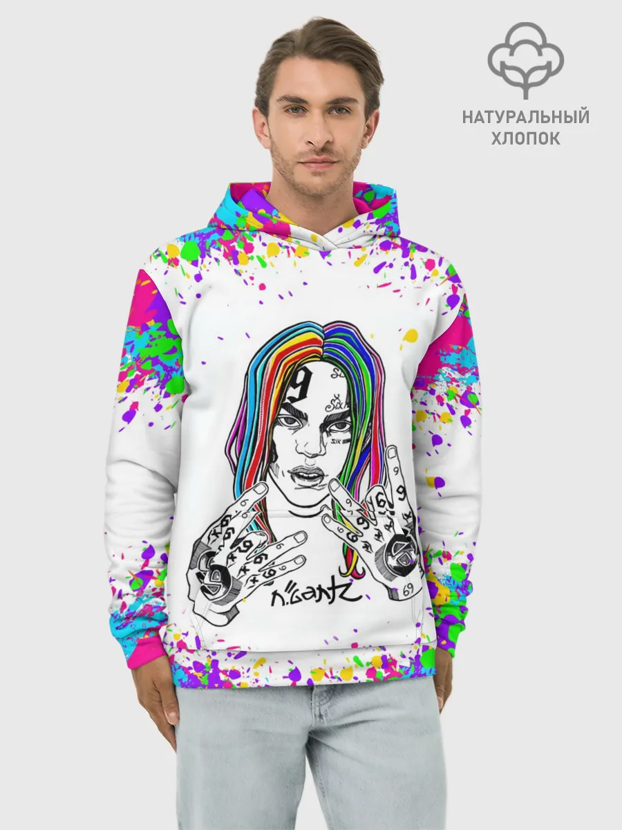 Худи мужской база хлопок / Такеши 6ix9ine