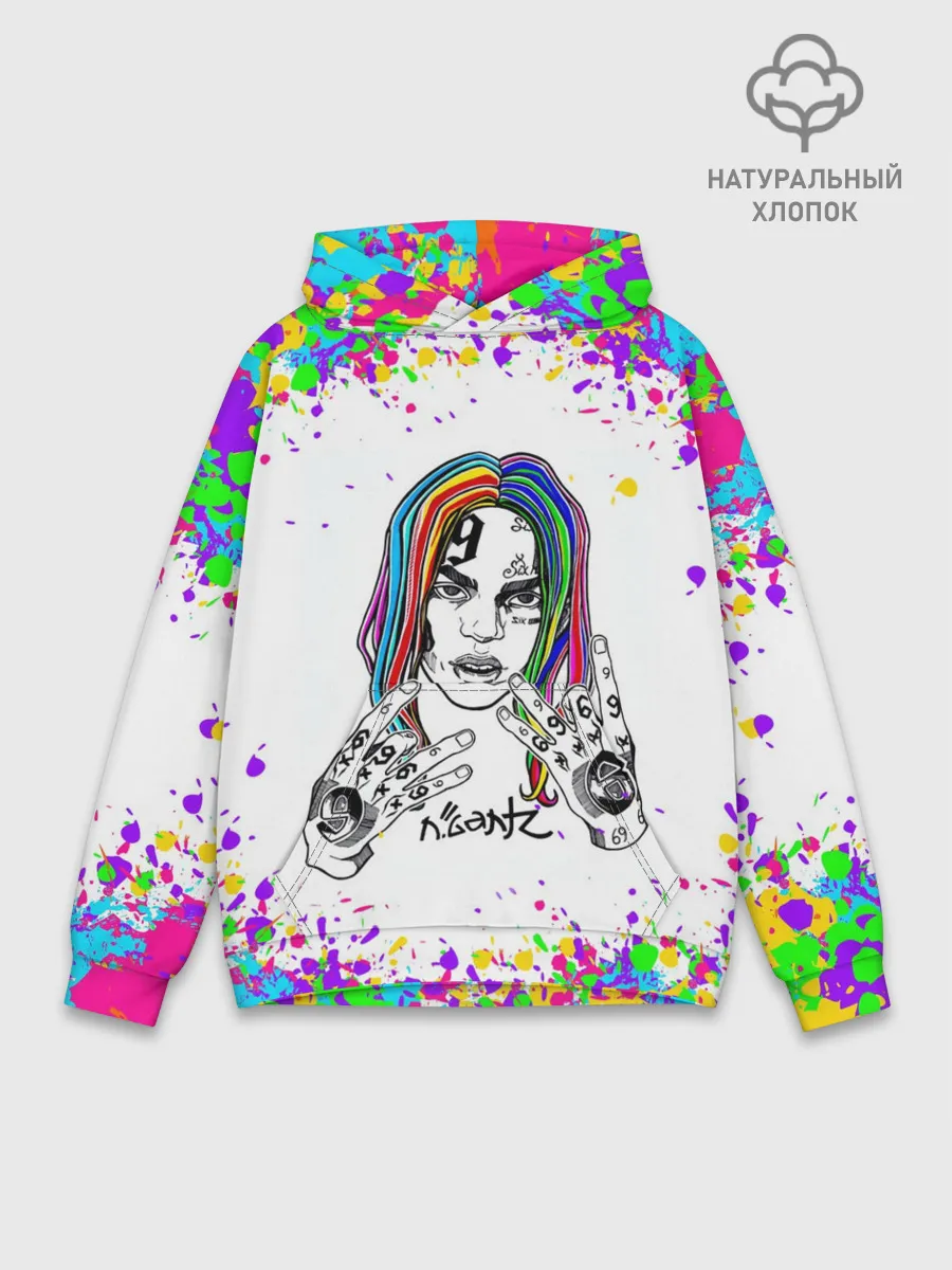 Худи мужской база хлопок / Такеши 6ix9ine