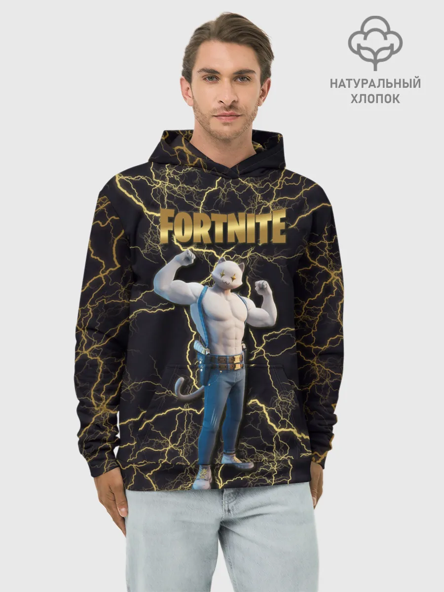 Худи мужской база хлопок / Meowcles Fortnite 2