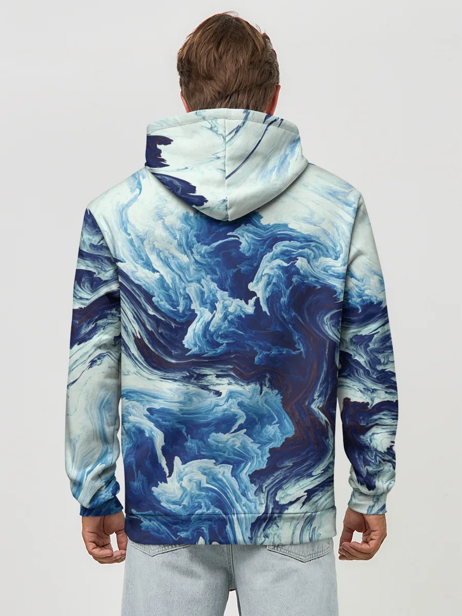 Худи мужской база хлопок / Абстракция смешивание разводы