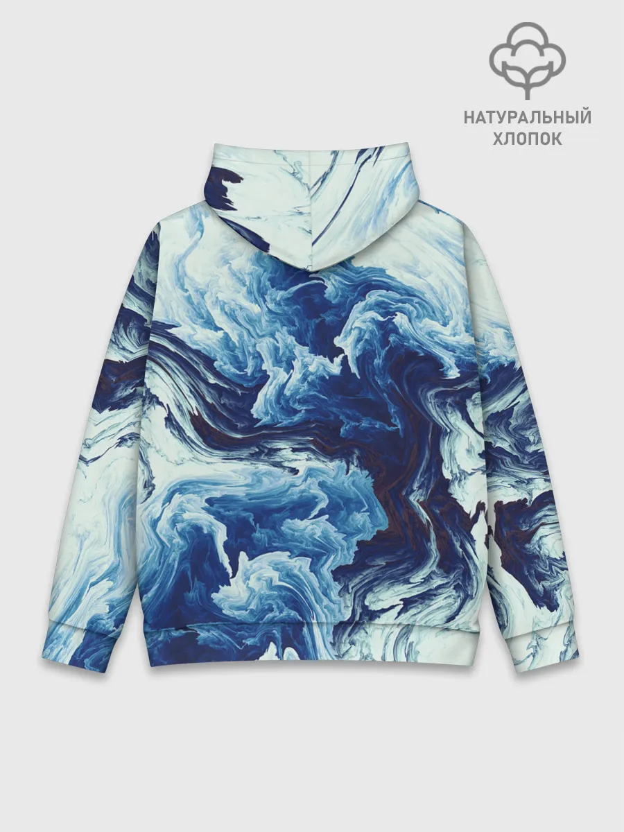 Худи мужской база хлопок / Абстракция смешивание разводы