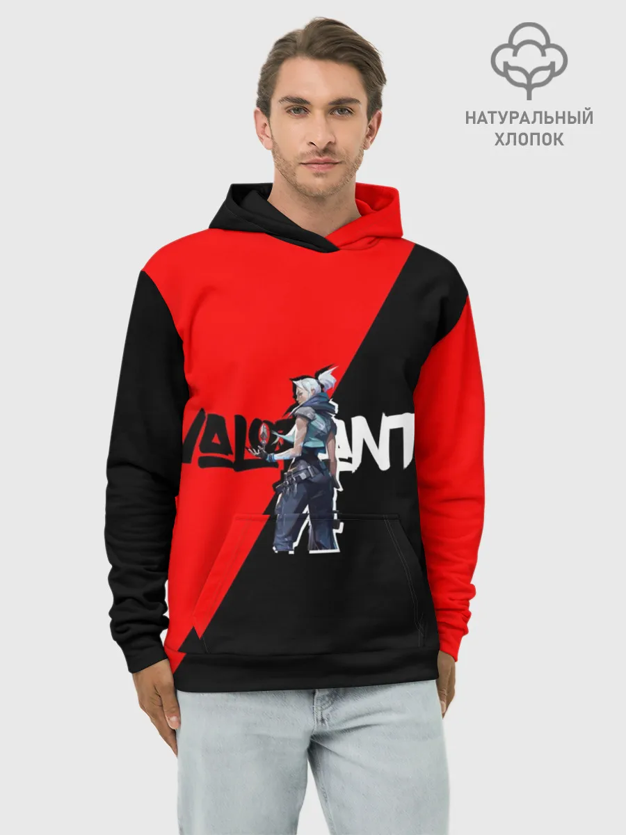 Худи мужской база хлопок / Valorant Jett