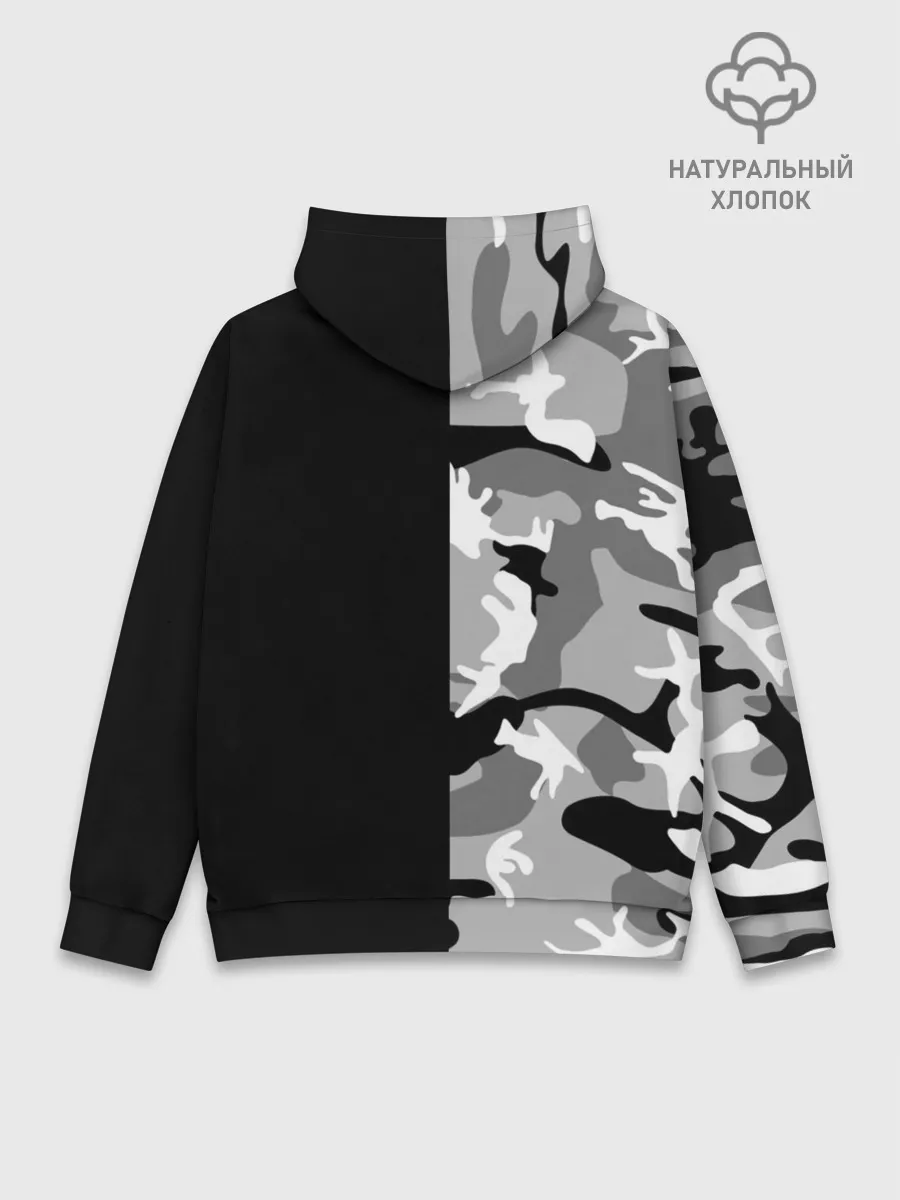 Худи мужской база хлопок / Россия камуфляж