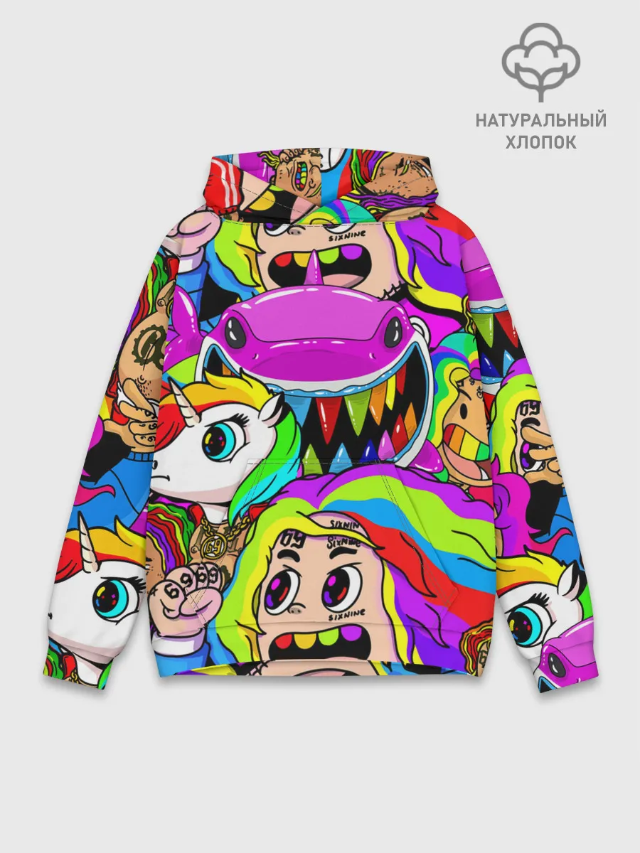 Худи мужской база хлопок / 6IX9INE