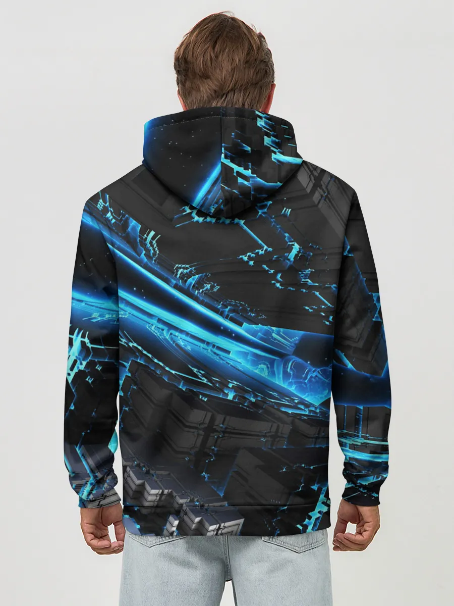 Худи мужской база хлопок / DIGITAL ABSTRACT