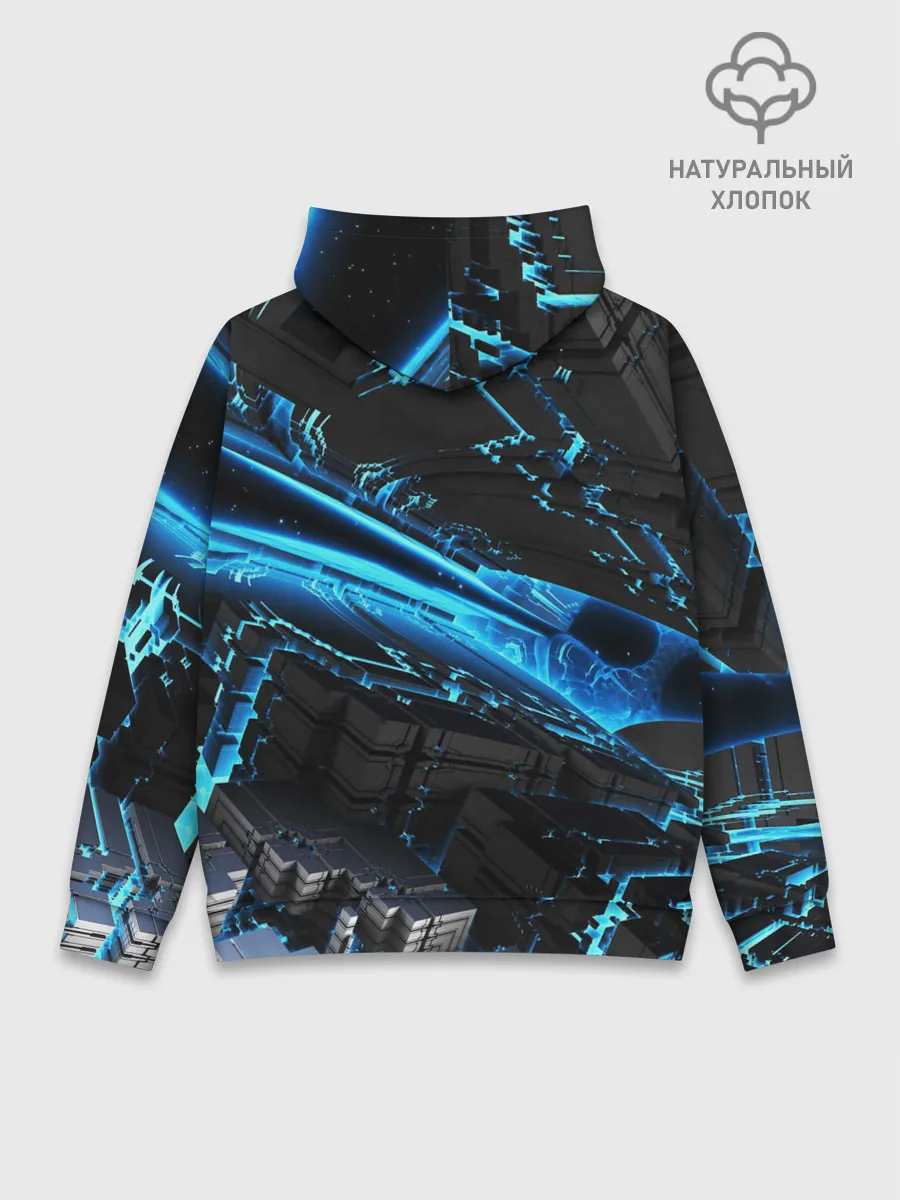 Худи мужской база хлопок / DIGITAL ABSTRACT