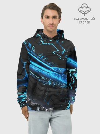 Худи мужской база хлопок / DIGITAL ABSTRACT