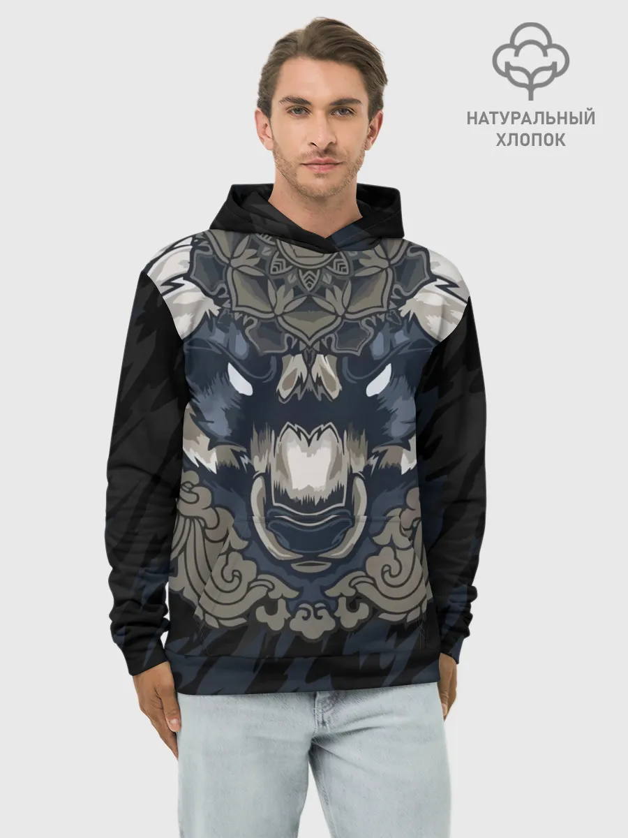Худи мужской база хлопок / Зверь