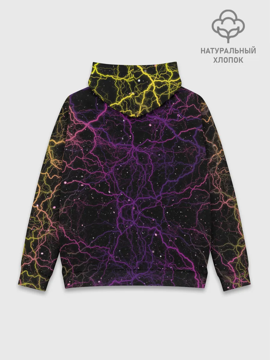 Худи мужской база хлопок / Цветные молнии Пикачу