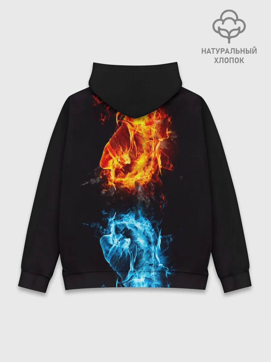 Худи мужской база хлопок / Огонь и Вода