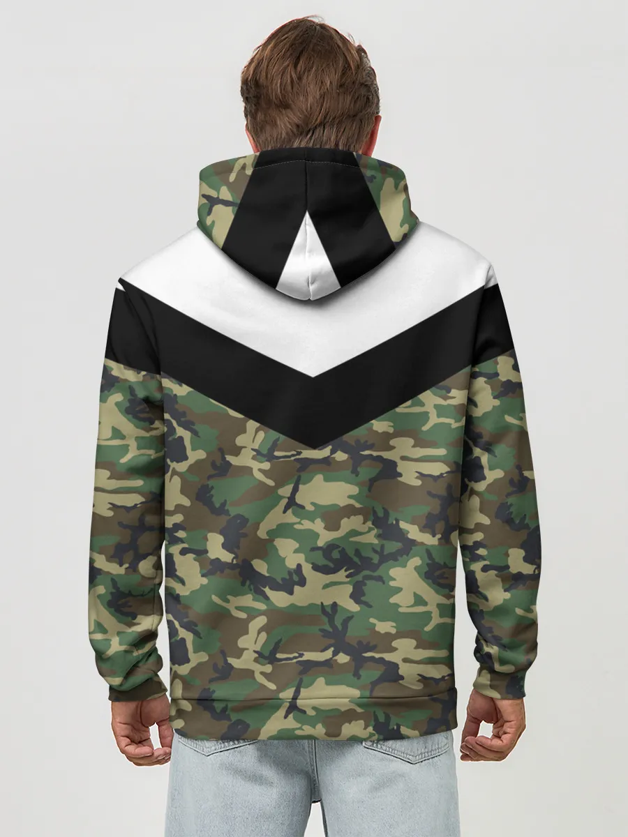 Худи мужской база хлопок / Россия камуфляж