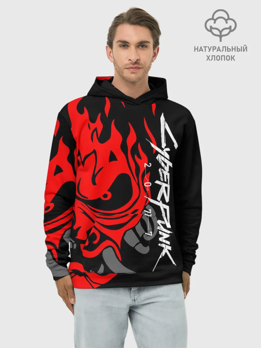 Худи мужской база хлопок / CYBERPUNK 2077 SAMURAI | САМУРАЙ
