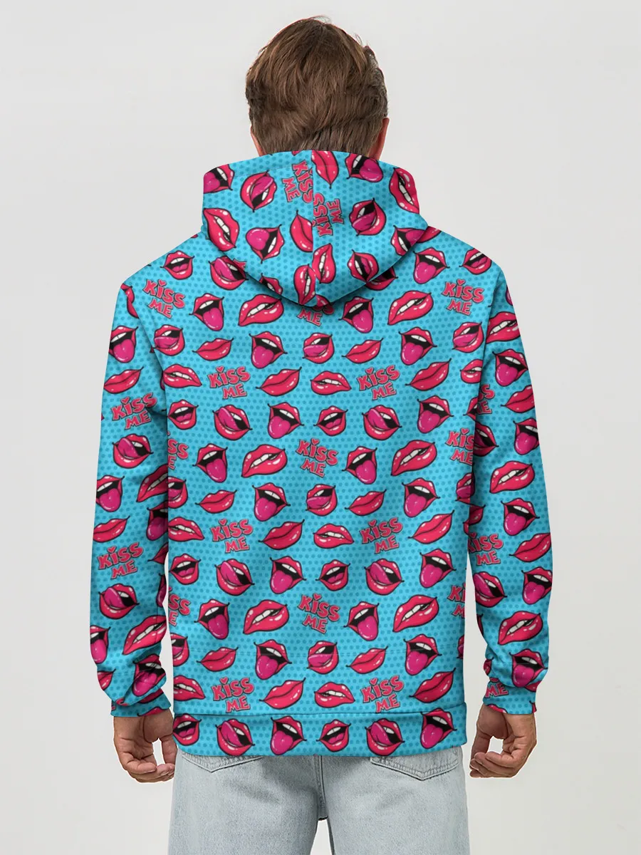 Худи мужской база хлопок / Губы. Поп-арт