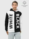 Худи мужской база хлопок / BLACK & WHITE