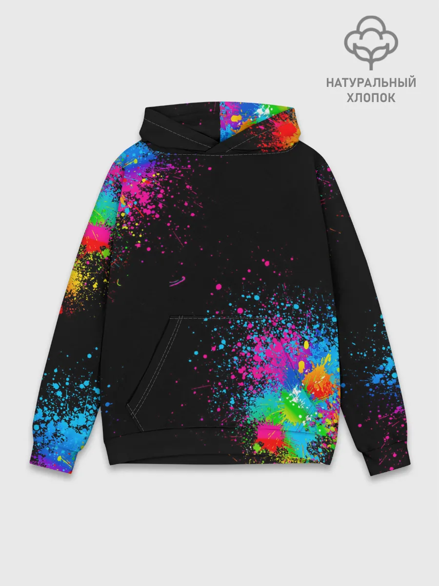 Худи мужской база хлопок / Брызги красок