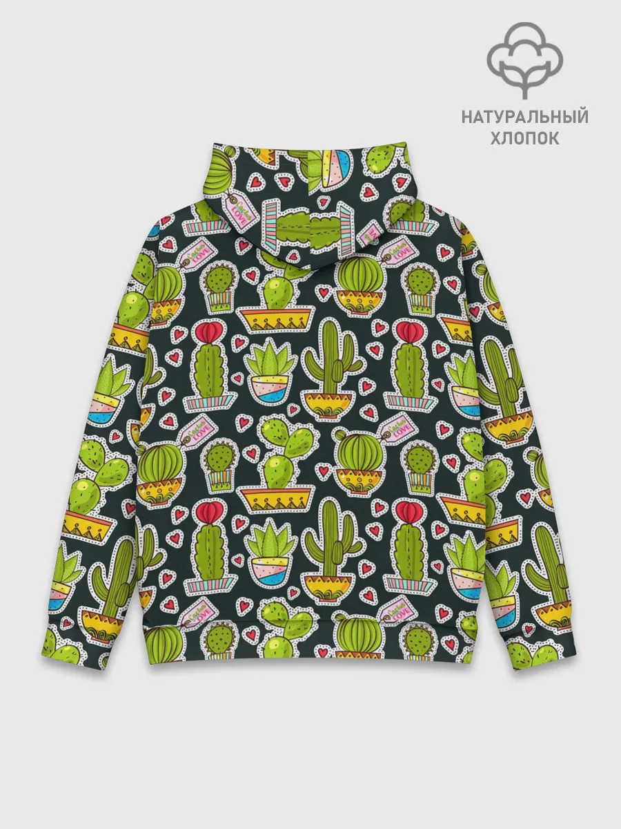 Худи мужской база хлопок / Кактусы