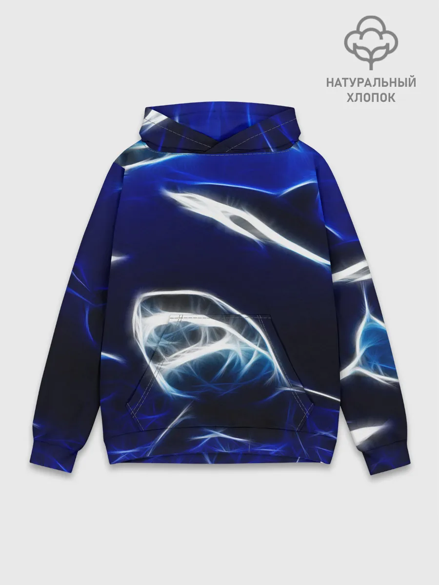 Худи мужской база хлопок / ДЕЛЬФИН В МОРЕ.