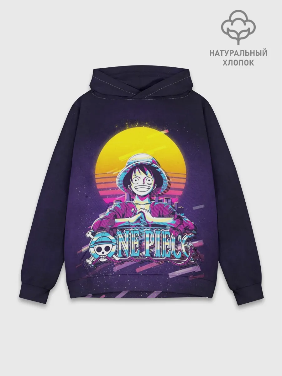 Худи мужской база хлопок / Neon One Piece