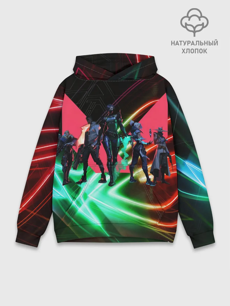Худи мужской база хлопок / Valorant | Neon