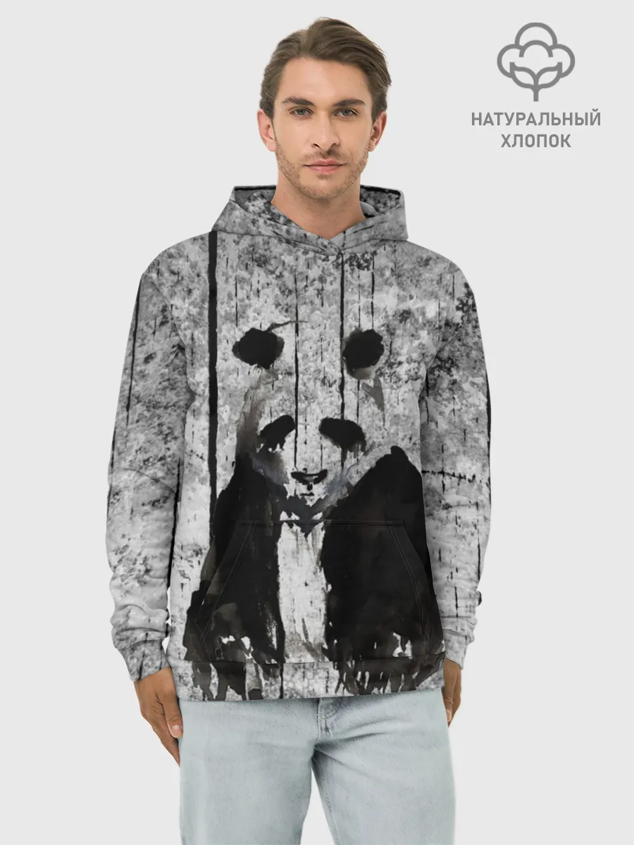 Худи мужской база хлопок / Грустная Панда