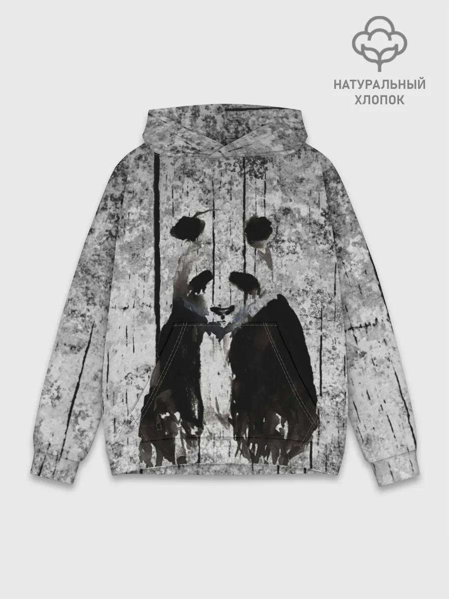 Худи мужской база хлопок / Грустная Панда