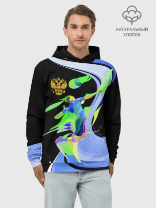 Худи мужской база хлопок / Волейбол | Россия
