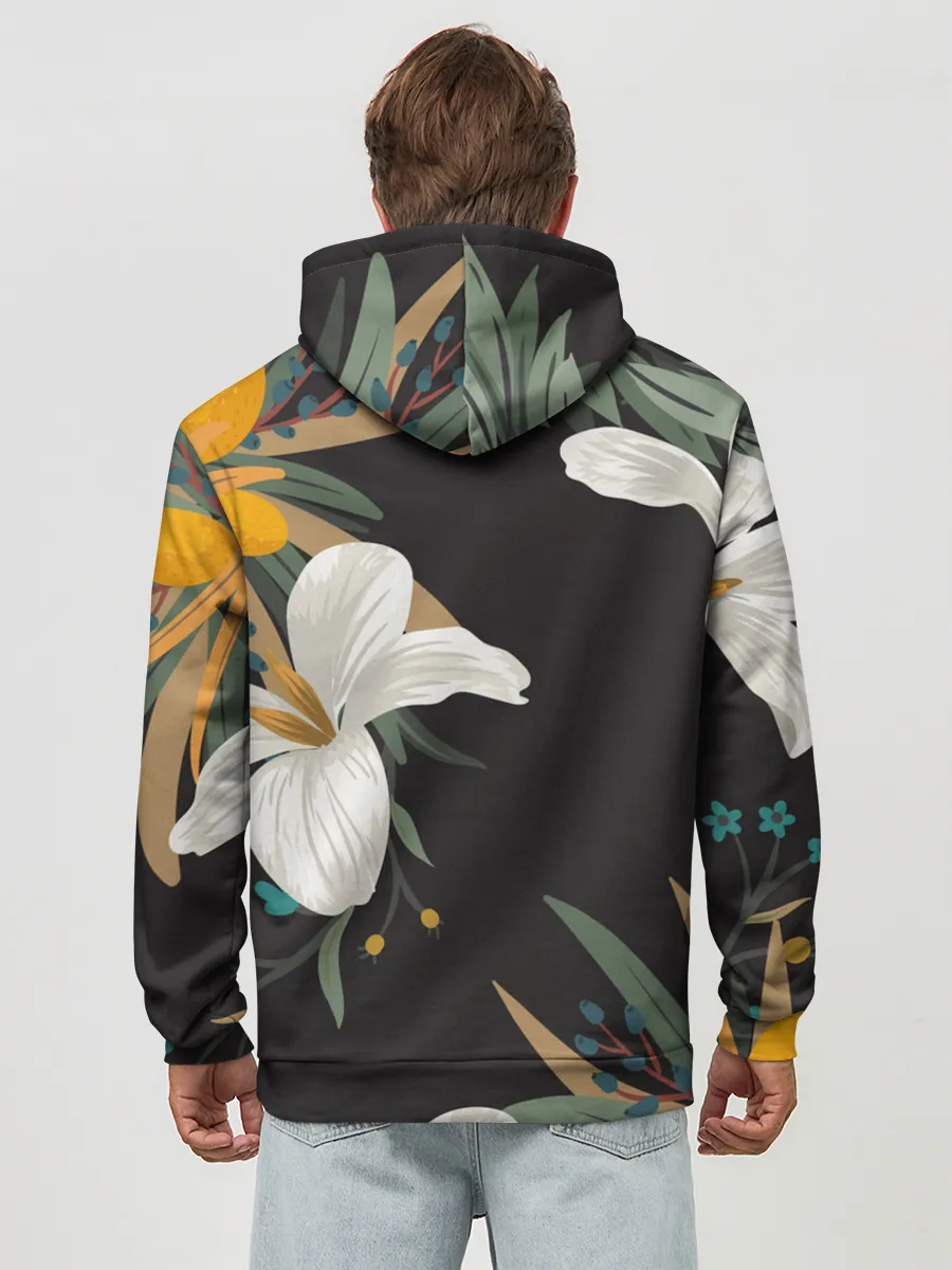 Худи мужской база хлопок / Цветочный арт