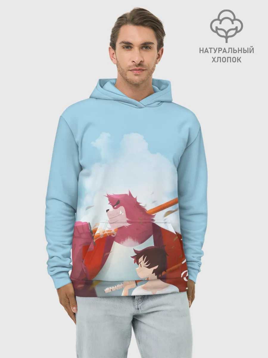 Худи мужской база хлопок / Куматэцу и его ученик