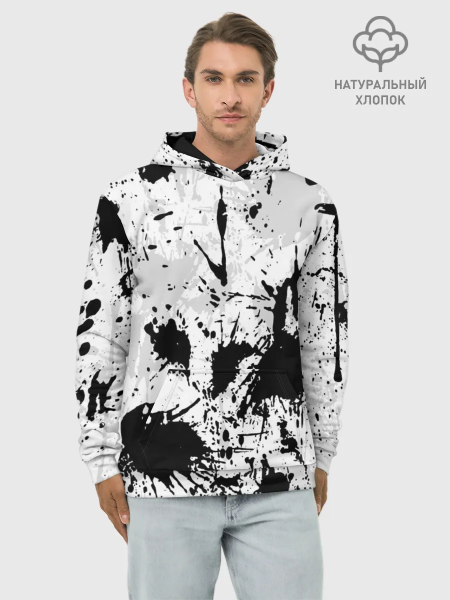 Худи мужской база хлопок / БРЫЗГИ КРАСОК