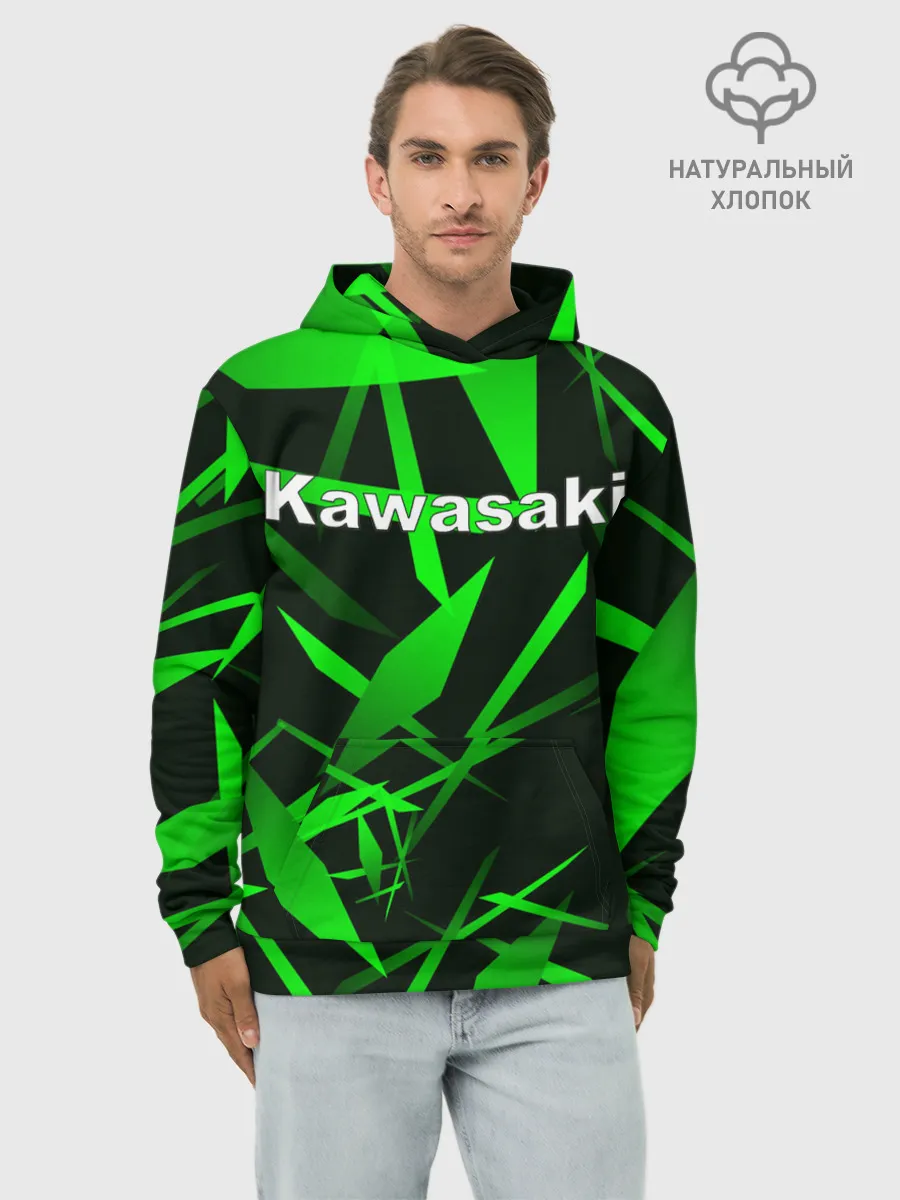 Худи мужской база хлопок / Kawasaki