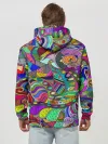 Худи мужской база хлопок / Дудлы узор разноцветный хиппи