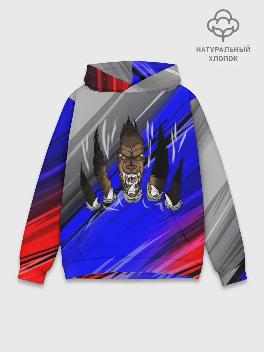 Худи мужской база хлопок / Русский Медведь