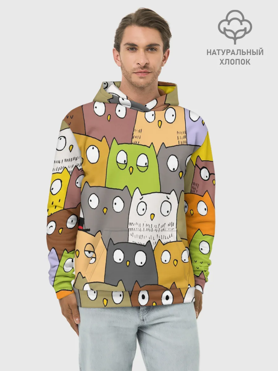 Худи мужской база хлопок / СОВЫ КОТИКИ
